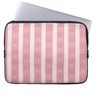 Süße rosa Bogenstreifen-Muster – Girly-Ästhetik Laptopschutzhülle