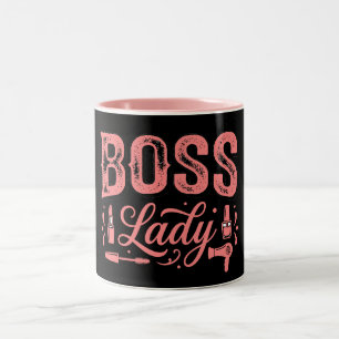 Süße rosa Boss Lady Gestaltung Zweifarbige Tasse