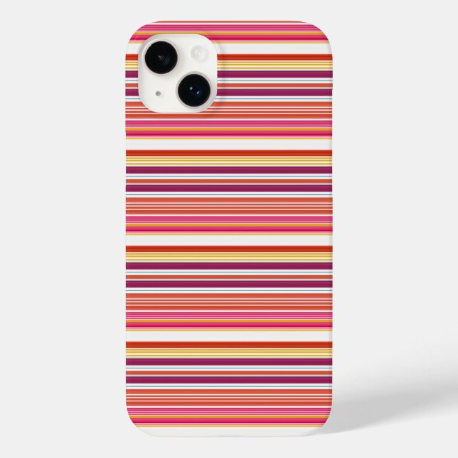 Süße rosa braune Streifen Case-Mate iPhone Hülle (Rückseite)