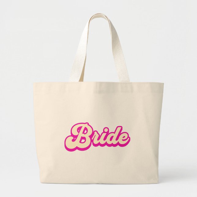 Süße rosa Braut-Tasche Jumbo Stoffbeutel (Vorne)