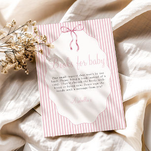 Süße rosa Bücher mit schmalen Streifen fürs Baby Begleitkarte