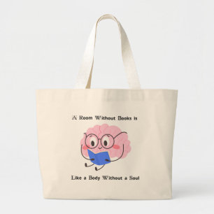 Süße rosa Bücherwurm-Lesekunst-Zitat-Illustration Jumbo Stoffbeutel