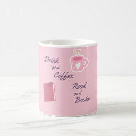 Süße rosa Buchliebhaber-Kaffeetasse Kaffeetasse