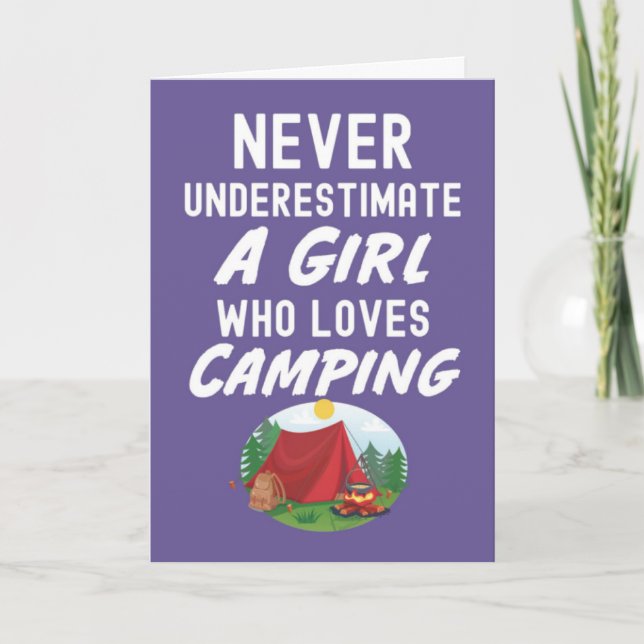 Süße rosa Camping-Karten für Baby-Mädchen Kinder C Karte (Vorderseite)