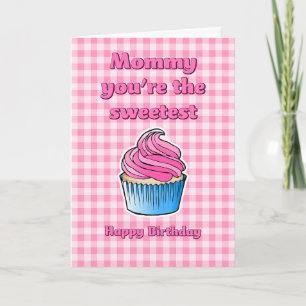 Süße rosa Cupcake-Geburtstagskarte Karte