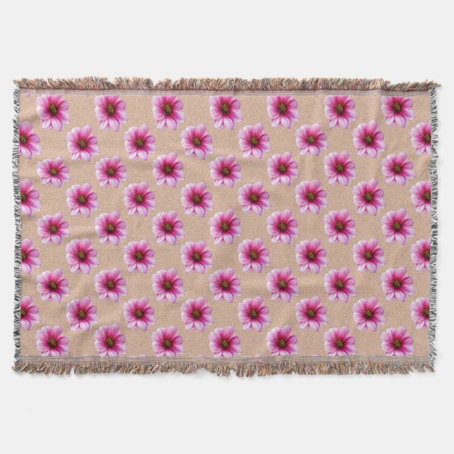 Süße rosa Dahlie-Garten-Blumen auf Decke (Vorderseite)