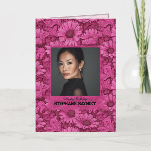 Süße rosa Daisy Happy Birthday Trendy Karte