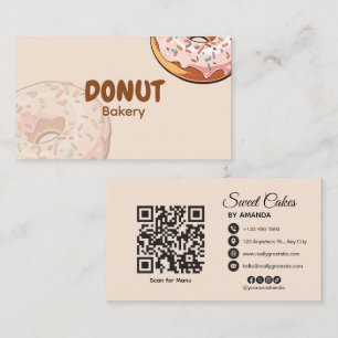 Süße rosa Donut-Bäckerei Visitenkarte