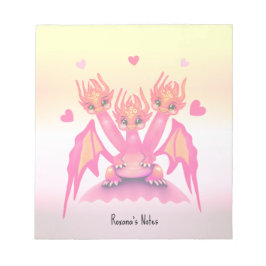 Süße rosa Drachen Notizblock