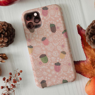 Süße rosa Eicheln fallen Herbst Pastellmuster Case-Mate iPhone Hülle