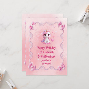 Süße rosa Einhorn-Zauber-Geburtstagskarte Karte