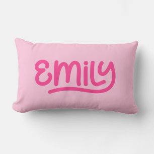 Süße rosa Emily Handschrift-Typografie Lendenkissen