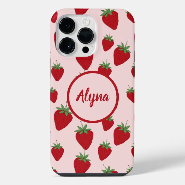 Süße rosa Erdbeere  iPhone Hülle (Rückseite)