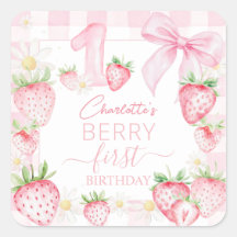 Süße rosa Erdbeeren Erdbeere Erster 1. Geburtstag