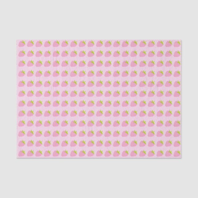 Süße rosa Erdbeeren Muster Seidenpapier (Vorderseite)