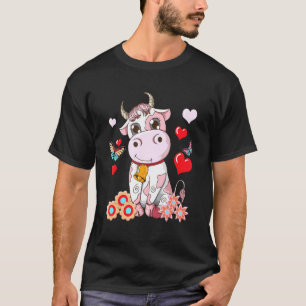 Süße rosa Erdbeerkuh Kühe Haustier Muh Fans T-Shirt