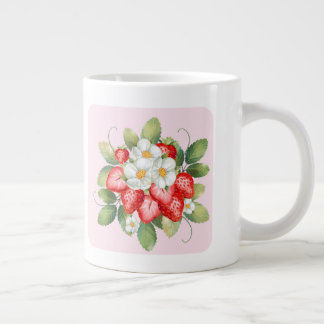 Süße rosa Erdbeertasse | Geschenk für Erdbeerliebh Jumbo-Tasse