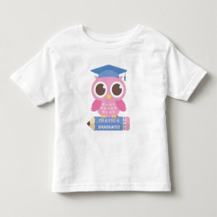 Süße rosa Eule auf Bleistift, Pre-K-Absolvent Kleinkind T-shirt