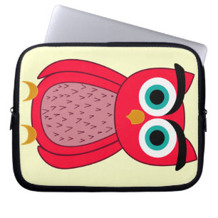 Süße rosa Eulenillustration Laptopschutzhülle