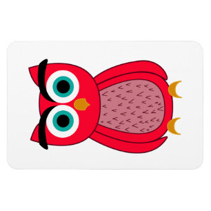 Süße rosa Eulenillustration Magnet