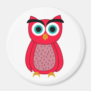 Süße rosa Eulenillustration Magnet