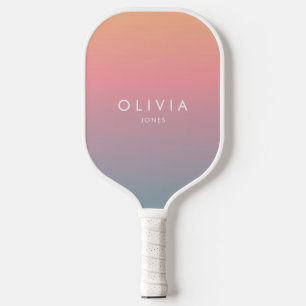 Süße rosa farbenfrohe Ombre individualisierte Name Pickleball Schläger
