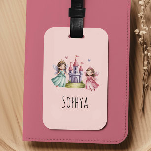 Süße rosa Feenprinzessin Mädchen Kinder Gepäckanhänger