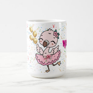 Süße rosa Flamingo-Ballerina Kaffeetasse