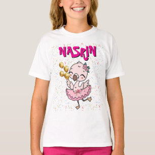 Süße rosa Flamingo Ballerina T-Shirt