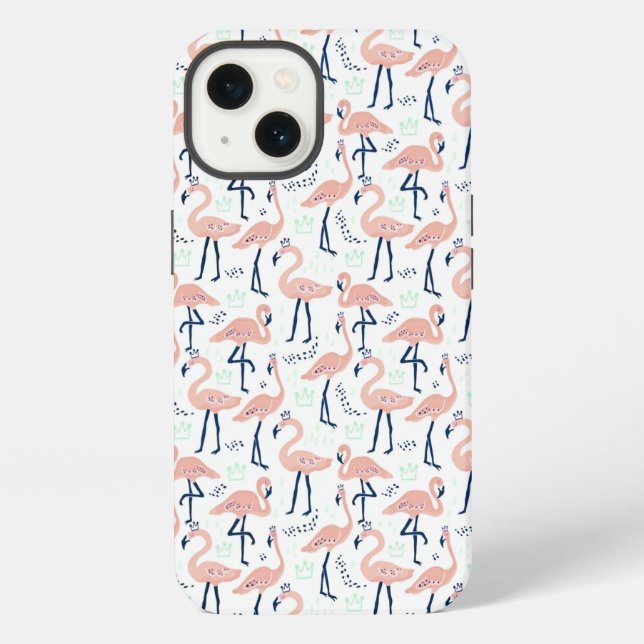Süße rosa Flamingo-Maske iPhone Hülle (Rückseite)