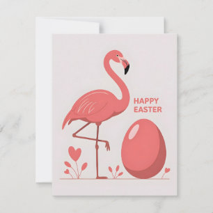 Süße rosa Flamingo-Osterkarte Feiertagskarte
