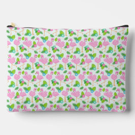 SÜSSE ROSA FLAMINGOS UND TROPISCHE BLUMEN ZUBEHÖRTASCHE