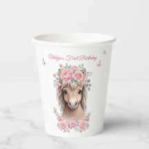 Süße rosa florale Pferd Geburtstag Mädchen