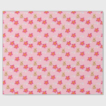 Süße rosa florale Sternmuster-Wrap-Papier | Ae