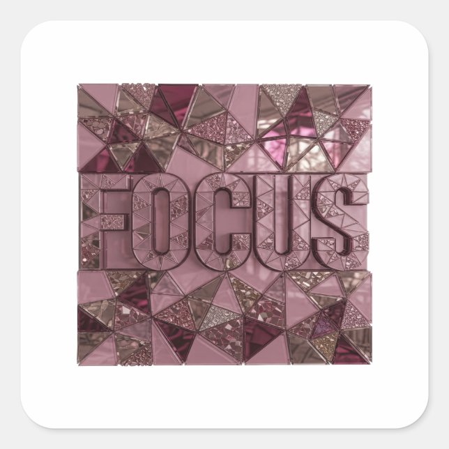Süße rosa FOCUS-Aufkleber-Grafik Quadratischer Aufkleber (Vorderseite)