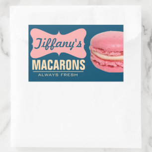 Süße rosa französische Macarons Selbstgemachte M Rechteckiger Aufkleber