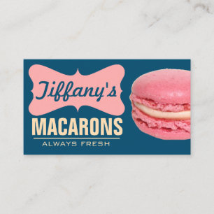 Süße rosa französische Macarons Selbstgemachte M Visitenkarte