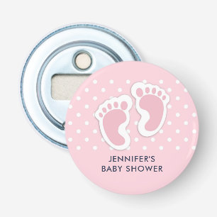 Süße rosa Fußabdrücke eines Baby Mädchens Flaschenöffner