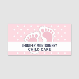 Süße rosa Fußabdrücke eines Baby Mädchens Namensschild
