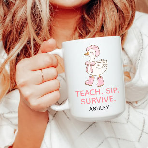 Süße Rosa-Gans-Tasse Lehrergeschenk zur Lehrererwä Kaffeetasse