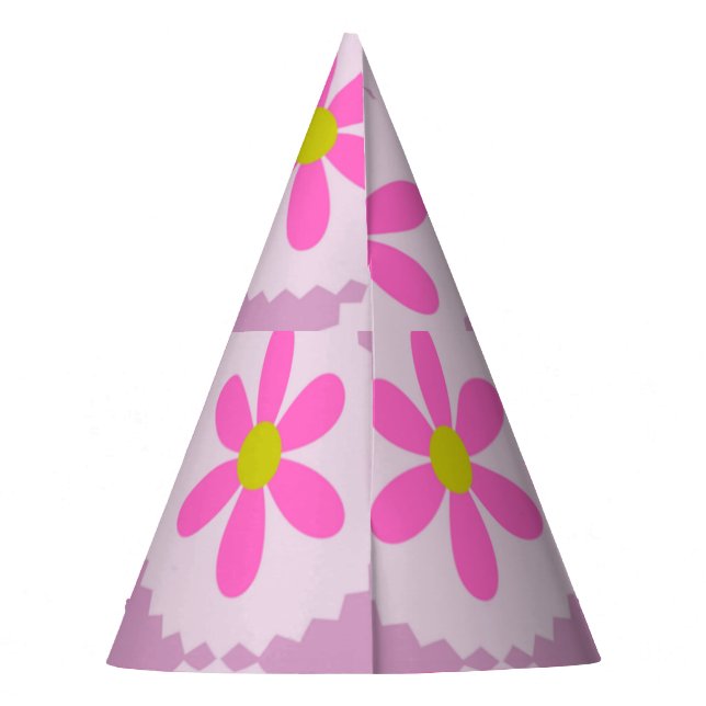 Süße rosa Gänseblümchen-Geburtstagsfeierhut Partyhütchen (Rückseite)