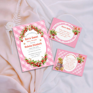 Süße rosa Gingham-Baby-Shower-Einladung Einladung