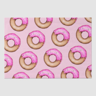 Süße rosa glasierte Donuts mit Streuseln Muster Seidenpapier