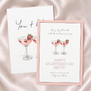 Süße rosa glückliche Galentine's Day beste Freundi Feiertagskarte