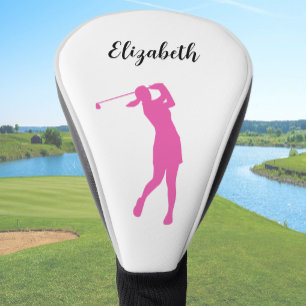 Süße Rosa Golferin Erstelle deine eigene Golf Headcover