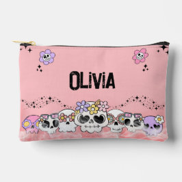Süße rosa gothische Totenkopf-Halloween-Accessoire Zubehörtasche