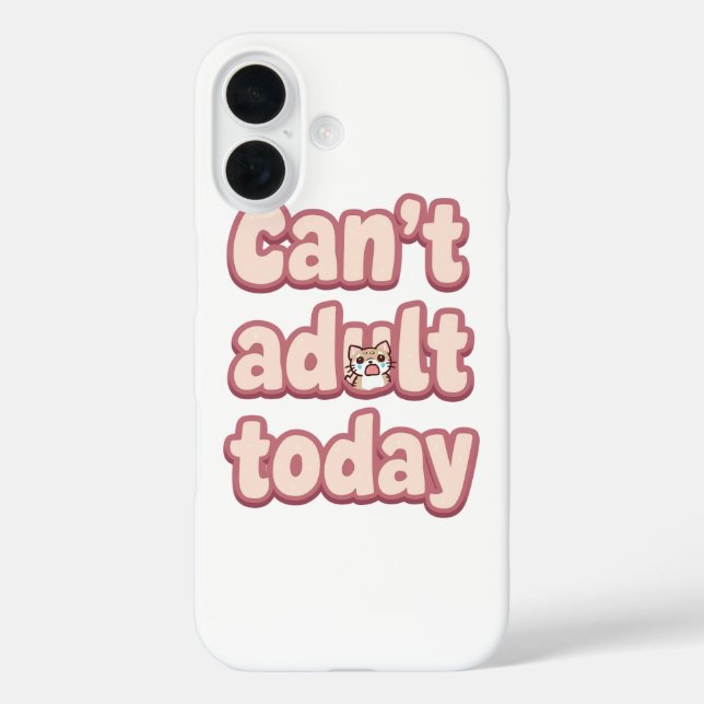 Süße rosa Grafik mit schauender Katze Case-Mate iPhone Hülle (Rückseite)
