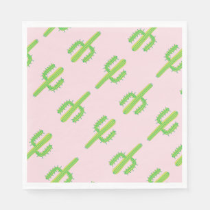 Süße rosa grüne Kaktus-Papier Servietten