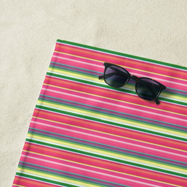 Süße rosa grüne Streifen Strandtuch (Beispiel)