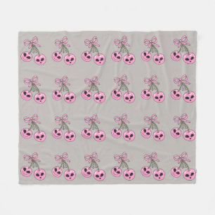 süße rosa Halloween-Kirsche Illustration Fleecedecke
